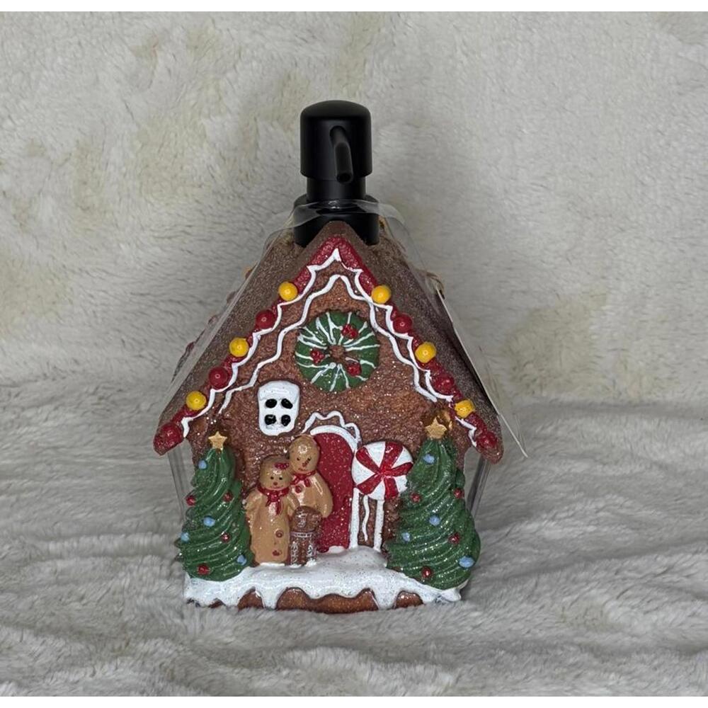 Gingerbread House Soap Dispenser – Festive Holiday Bathroom or Kitchen Decor